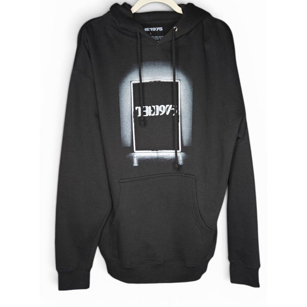 The 1975 Hoodie Mens Large Black Graphic Pullover Sweatshirt